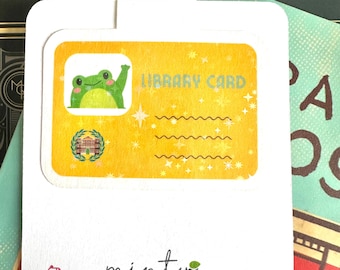 cute animal library card magnetic bookmark
