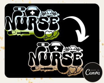 Retro Nurse Frame Template