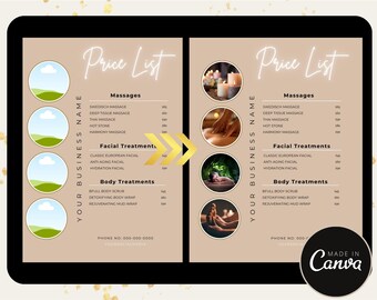 Price List Template Canva