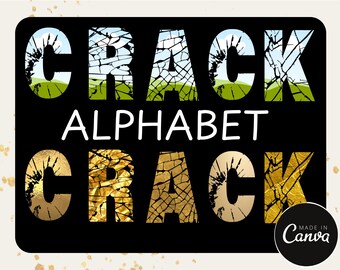 Distressed Font Digital Alphabet