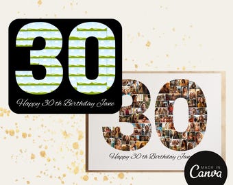 30th Birthday Photo Collage Gift Template