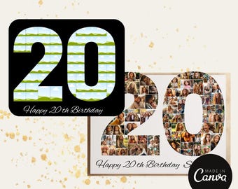 20th Birthday Photo Collage Gift Template