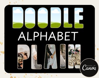 Doodle Plain Alphabet Canva Frame