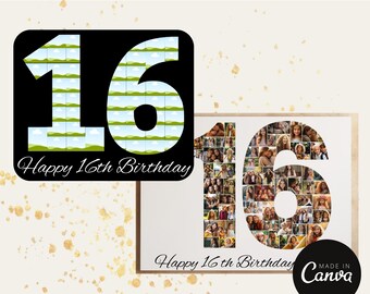 16th Birthday Photo Collage Gift Template