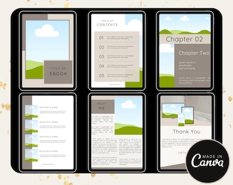 Ebook Template Canva, Digital Download Templates