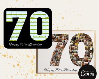 70th Birthday Photo Collage Gift Template