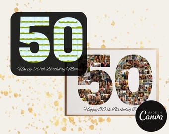 50th Birthday Photo Collage Gift Template