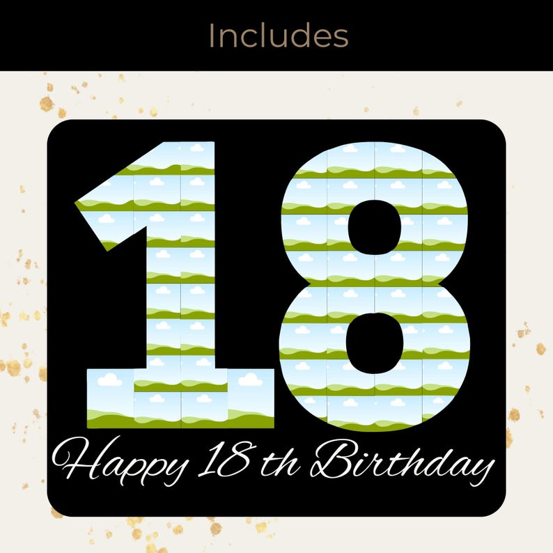 18th Birthday Photo Collage Gift Template - Etsy