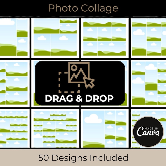 50 Photo Collage Templates, Canva Frame Gift