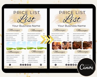 Canva Price List Template