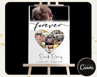 In Loving Memory Funeral Photo Board