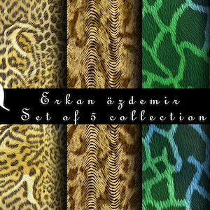 real snake leopard zebra giraffe collection seamless digital paper seamless pattern instant download for commercial