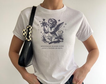 Camiseta de bebé Y2K, camiseta de bebé Y2K, top corto de los 90, camisa de querubín, top corto Y2K, ropa urbana romántica, Cinnamon Girl