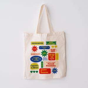 Bookish Tote Bag, Romance Reader Gift, Smut Enemies to Lovers Literary Canvas Carryall, Bookish Tropes