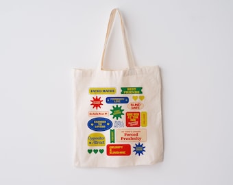 Bookish Tote Bag, Romance Reader Gift, Smut Enemies to Lovers Literary Canvas Carryall, Bookish Tropes