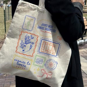Bookish Tote Bag, Romance Reader Gift, Smut Enemies to Lovers Literary Canvas Carryall, Bookish Tropes