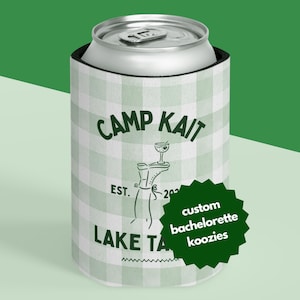 Camp Bachelorette Can Cooler, Personalized Koozies for Lake Bachelorette Party, Girls Gone Mild Hiking Last Trail Before the Veil