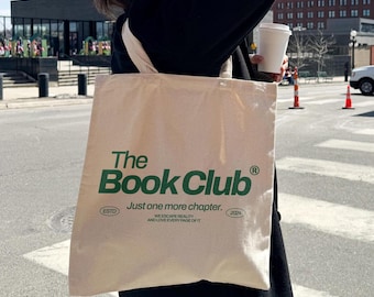 Torba Book Club - idealna dla czytelników, miłośników książek, prezent dla bibliofilów, zakupy spożywcze, torba przyjazna dla środowiska, akcesorium literackie