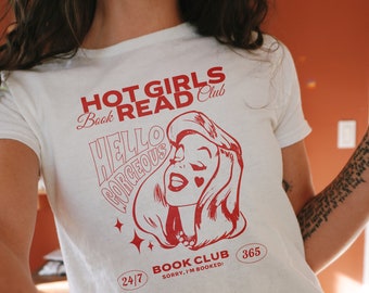 Bookish Y2K Baby Tee, Book Lover Shirt, 90s Crop Top, Book Shirt, Baby Tee Y2k, Y2K Fashion, Gift for Book Lover