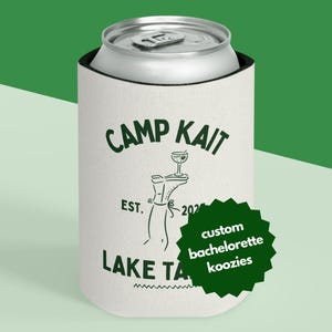 Camp Bachelorette Can Cooler, Personalized Koozies for Lake Bachelorette Party, Girls Gone Mild Hiking Last Trail Before the Veil