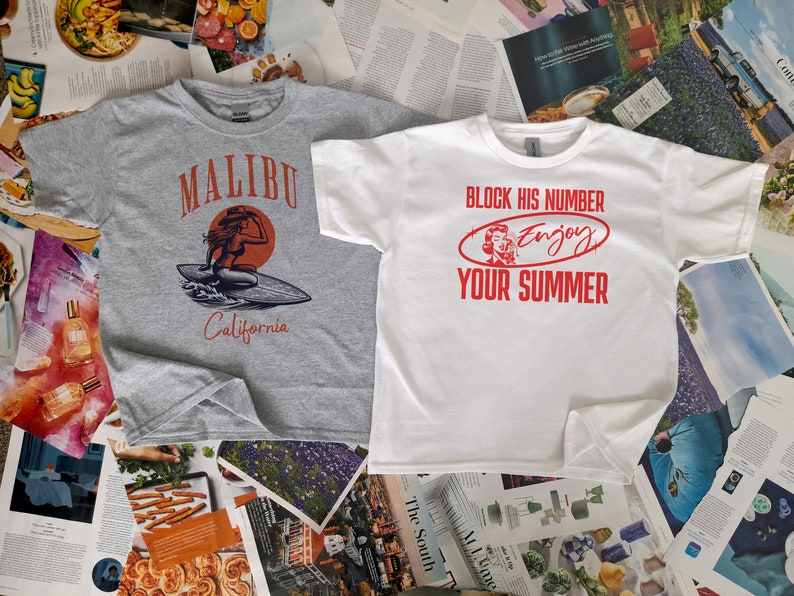 Y2K Baby Tee that says "Block His Number, Enjoy Your Sumer"