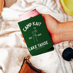Camp Bachelorette Can Cooler, Personalized Koozies for Lake Bachelorette Party, Girls Gone Mild Hiking Last Trail Before the Veil