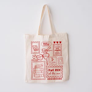Bookish Tote Bag, Romance Reader Gift, Smut Enemies to Lovers Literary Canvas Carryall, Bookish Tropes