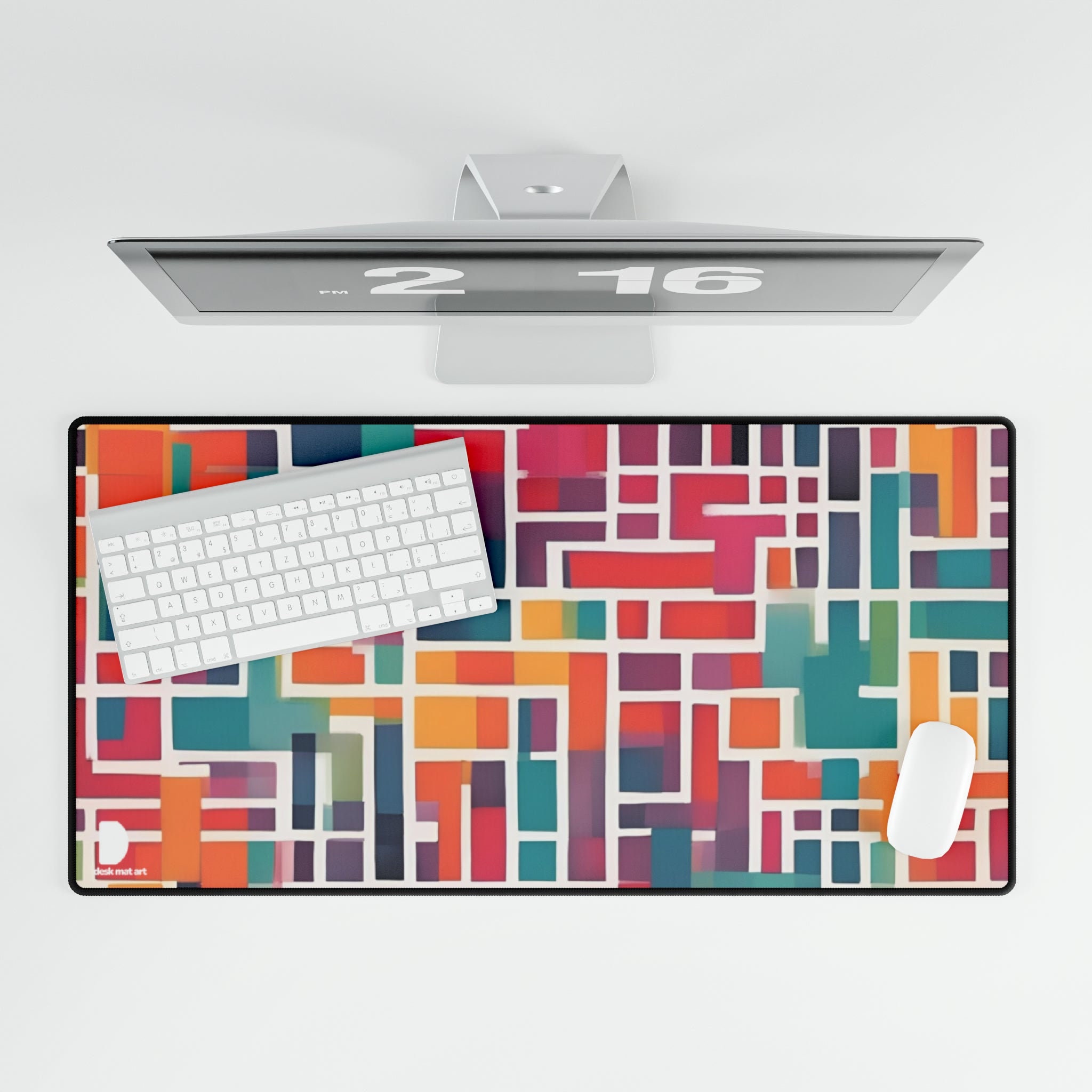 Vibrant Grid Pattern Large Desk Mat & Mousepad | 800x400mm - Etsy