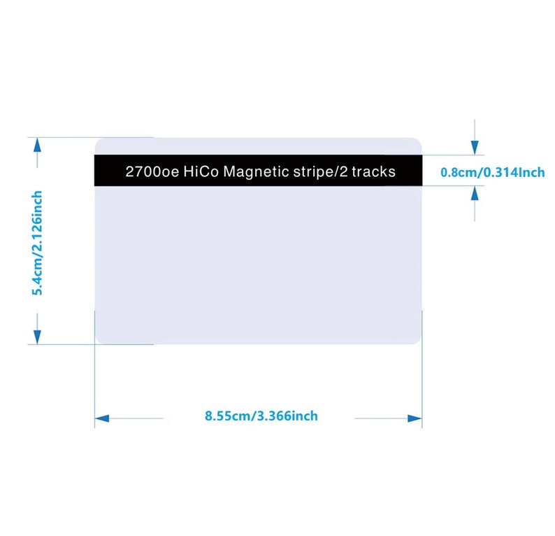 10 pcs SLE4442 Chip Contact IC Cards With 2 Tracks Magnetic Stripes, 2 In 1 Blank PVC IC Smart Intelligent Card. image 2