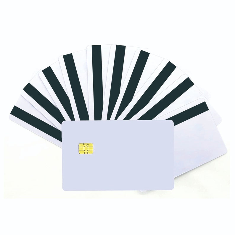 10 pcs SLE4442 Chip Contact IC Cards With 2 Tracks Magnetic Stripes, 2 In 1 Blank PVC IC Smart Intelligent Card. image 7