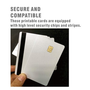 10 pcs SLE4442 Chip Contact IC Cards With 2 Tracks Magnetic Stripes, 2 In 1 Blank PVC IC Smart Intelligent Card. image 5