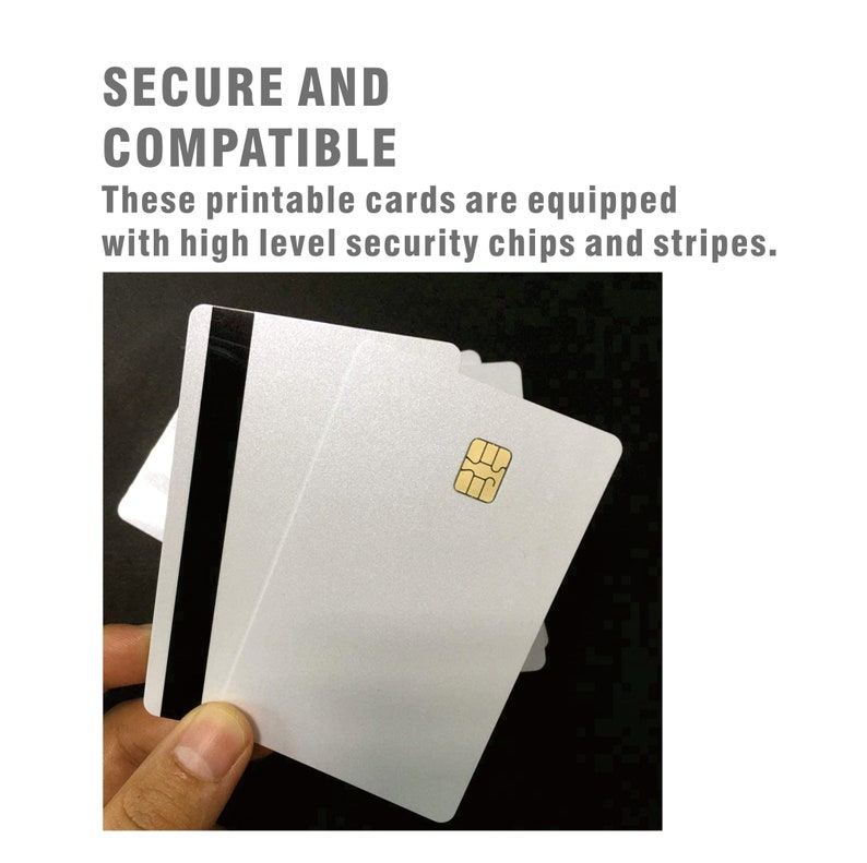 10 pcs SLE4442 Chip Contact IC Cards With 2 Tracks Magnetic Stripes, 2 In 1 Blank PVC IC Smart Intelligent Card. image 5