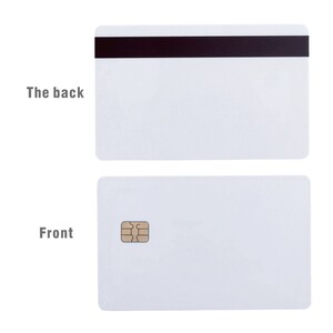 10 pcs SLE4442 Chip Contact IC Cards With 2 Tracks Magnetic Stripes, 2 In 1 Blank PVC IC Smart Intelligent Card. image 3