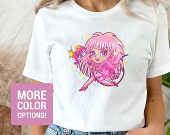 Jem and the Holograms Chibi Style T-Shirt (Very Pink Edition), 80's Cartoon Shirt, Jem Tee, Kawaii Tshirt, Summer Girl Shirt, Fan Art