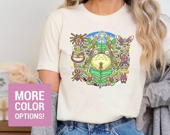 My Neighbor Totoro at the bug garden T-shirt (Regular Edition), Totoro Gift Shirt, Hayao Miyazaki, Kawaii Totoro Ghibli Tshirt, Anime Tee