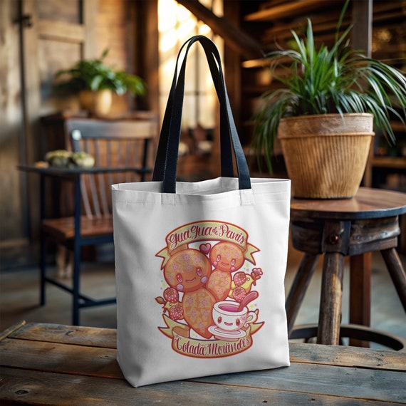 Guaguas Ecuatorianas con Colada Morada Tote Bag Edicion Vintage Ecuador Tote Bag Tanta Wawa Tote Tradiciones Bolso de mano ilustrado Etsy Mexico