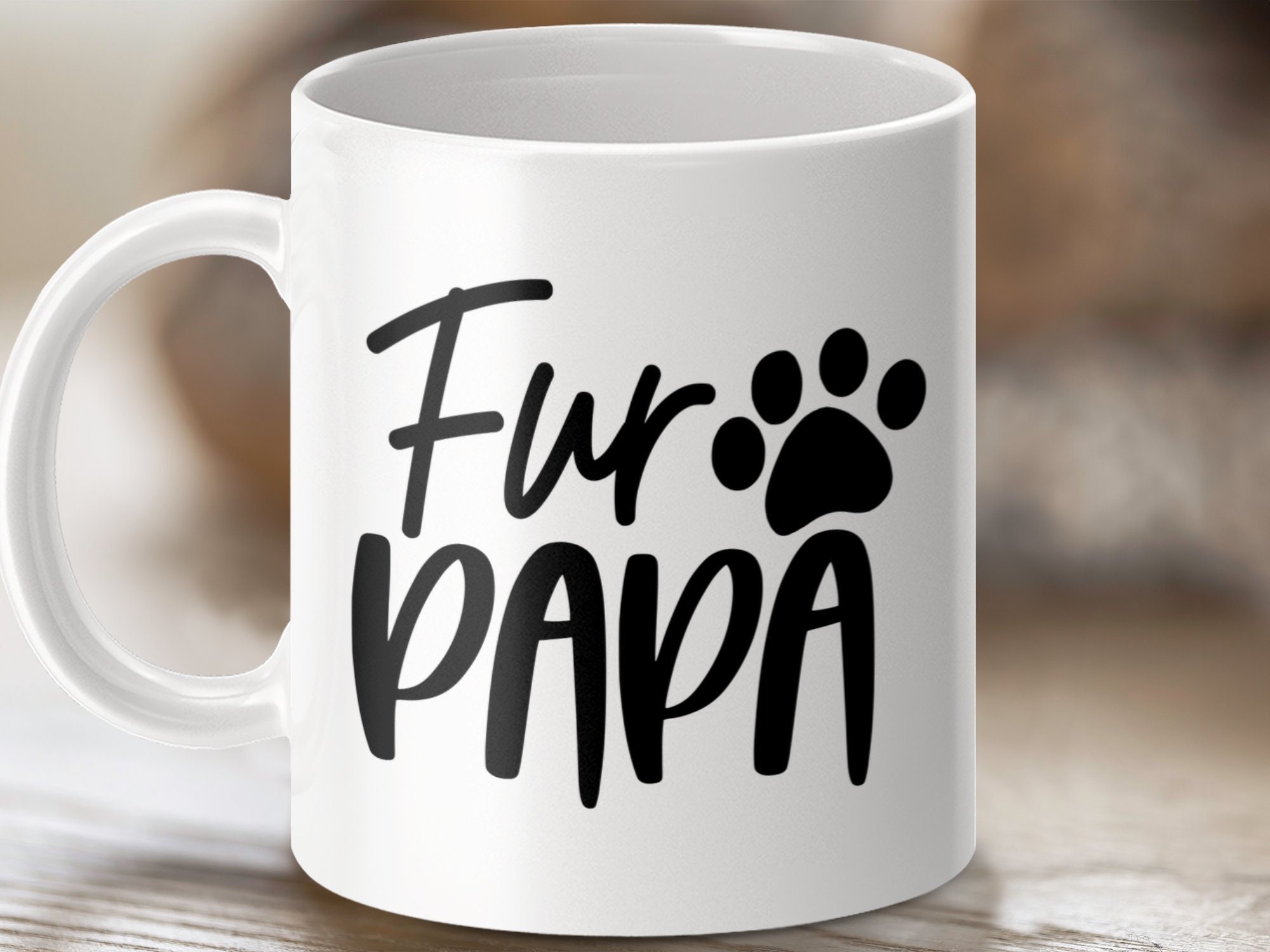 Fur Papa Mug, Dog Lover Gift, Cute Mug for Dad, Animal Paw Print Mug, Father's Day Gift, Coffee Mug, Dog Dad Mug, Dad Mug, Pet Mug