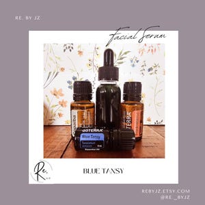 Natural and Clean Facial Serum – with Blue Tansy, Frankincense, Copaiba & Jojoba image 1