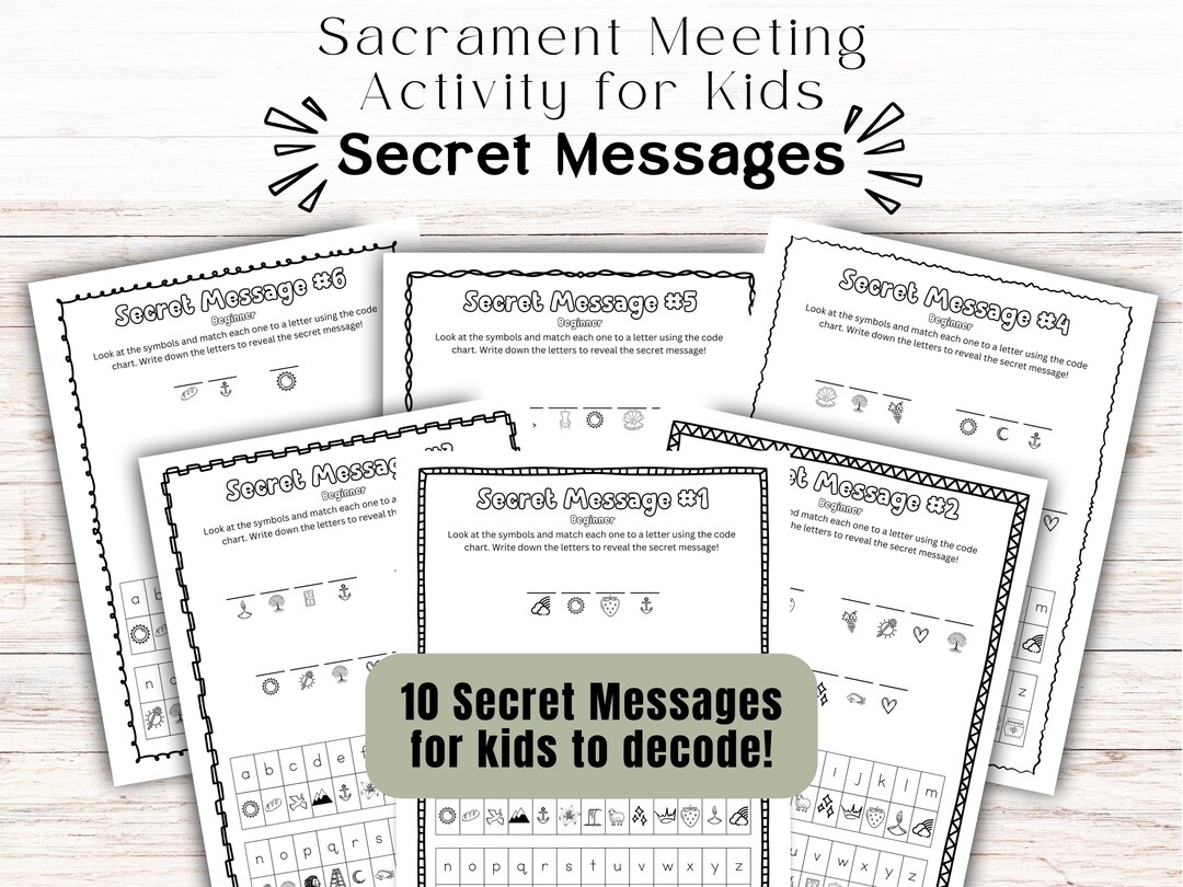 Sacrament Meeting Activity for Kids | Secret Message | Message Decoding ...