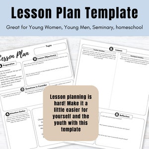 Lesson Plan Template | Come Follow Me | LDS Lesson Planning | Youth Lessons