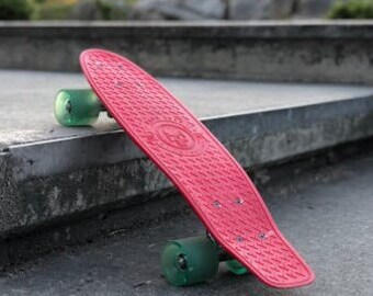 Handmade trend personality red simple skateboard