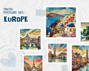 Europe Travel Postcard Set (6 Pack)