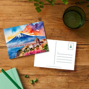 Berg Vesuv | Neapel, Italien | Reise-Postkarte (Digitaler Download | Druckbare Vorlage)