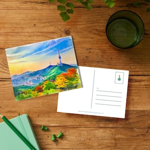Seoul Travel Postcard (Digital Download | Printable Template)