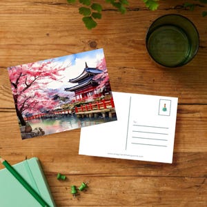 Postal de viaje a Japón (descarga digital/plantilla imprimible)