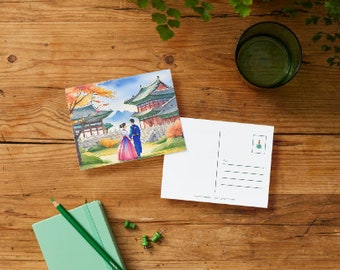 Gyeongbokgung Palace Travel Postcard - Seoul, South Korea