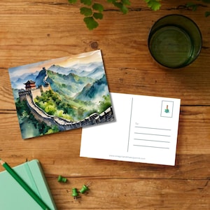 La Grande Muraille de Chine | Carte postale de voyage (téléchargement numérique | modèle imprimable)