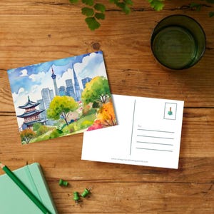 Carte postale de voyage à Séoul (téléchargement numérique | modèle imprimable)