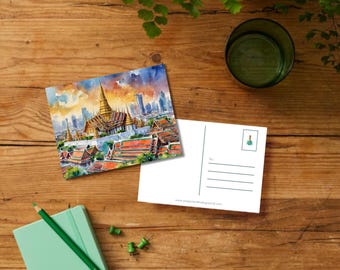Emerald Buddha Temple | Bangkok, Thailand | Travel Postcard (Digital Download | Printable Template)