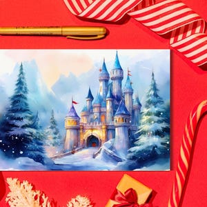 Castelo de Natal - Cartão Postal de Natal | Época de Festas (Download Digital | Modelo para Imprimir)